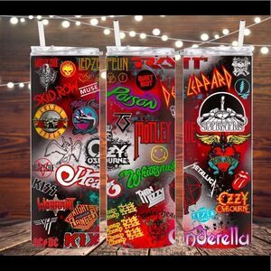80s rock band metal tumbler